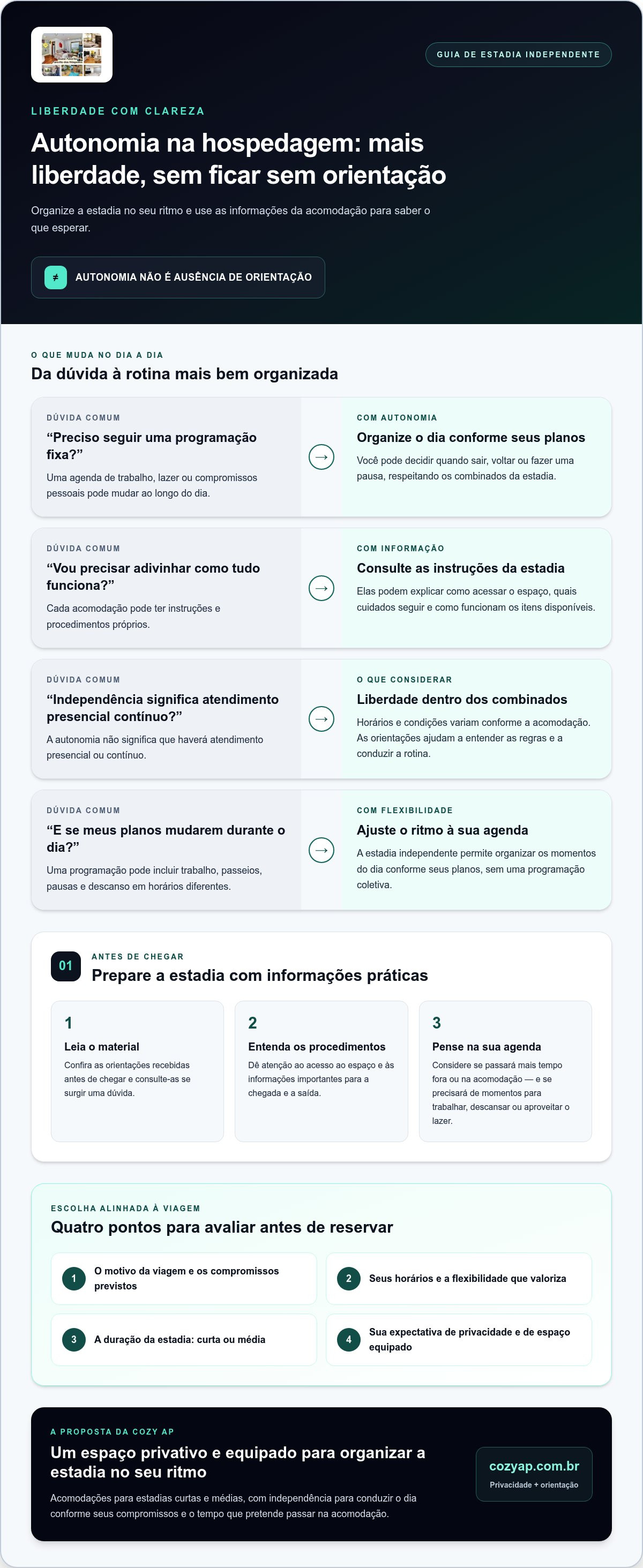 Hospedagem com autonomia