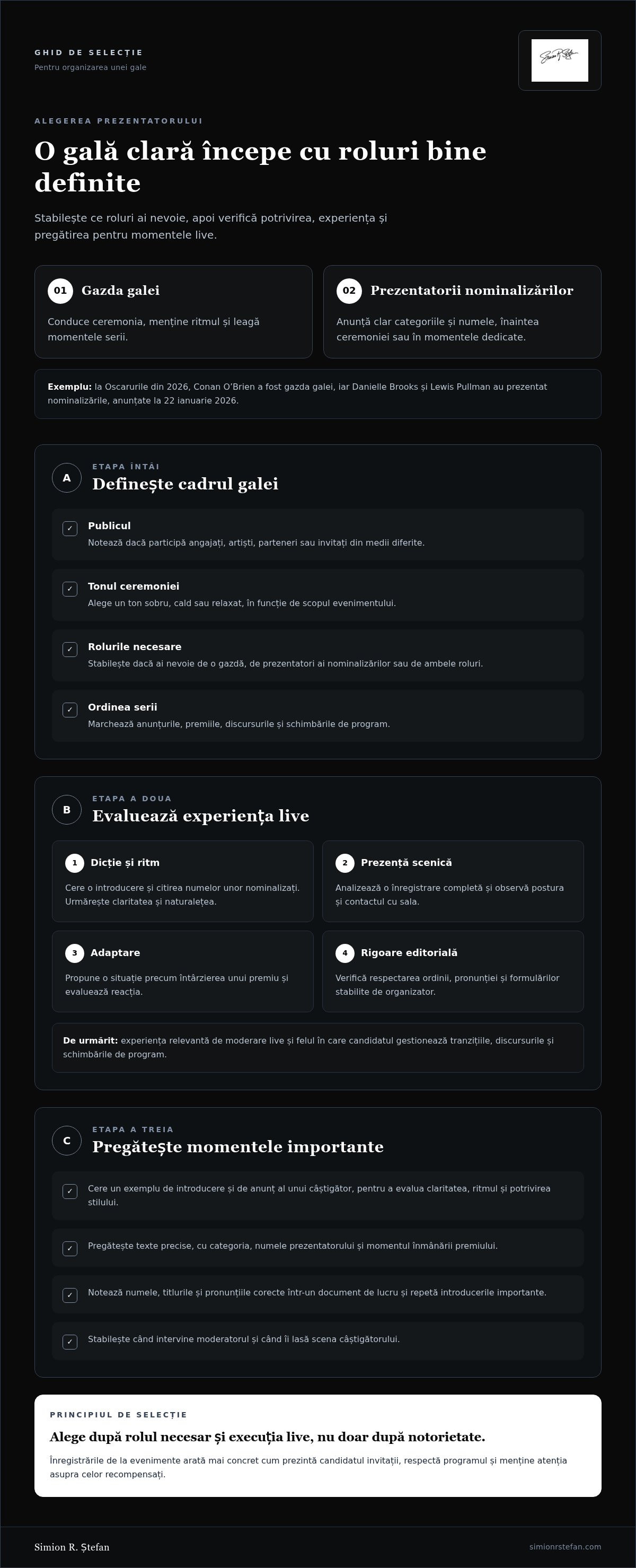 Prezentator gală premii