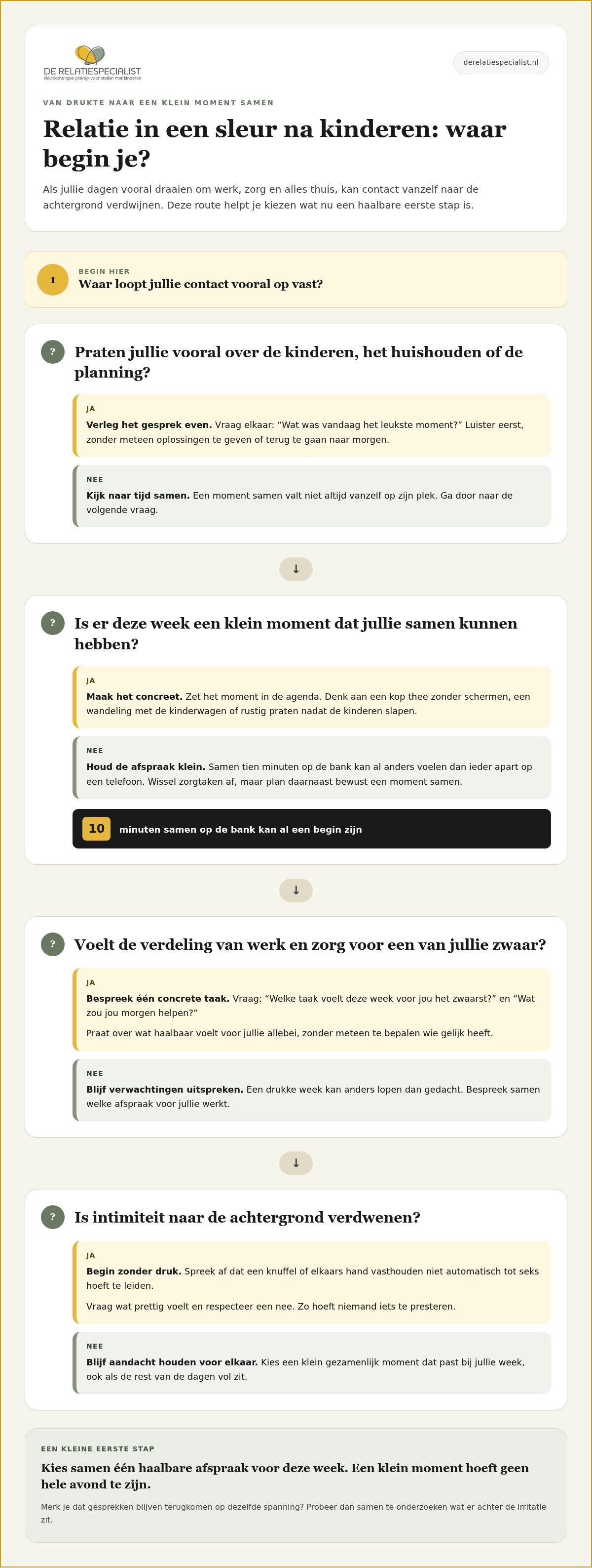 Relatie in een sleur na kinderen