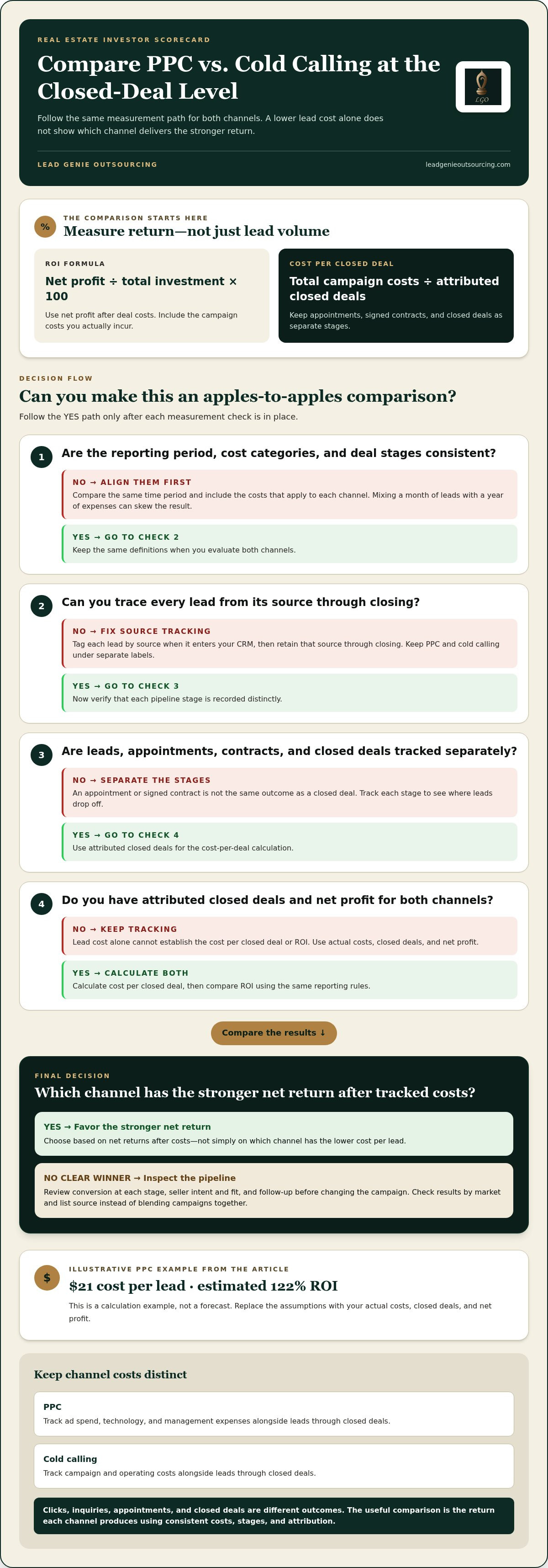 Real estate ppc vs cold calling roi comparison