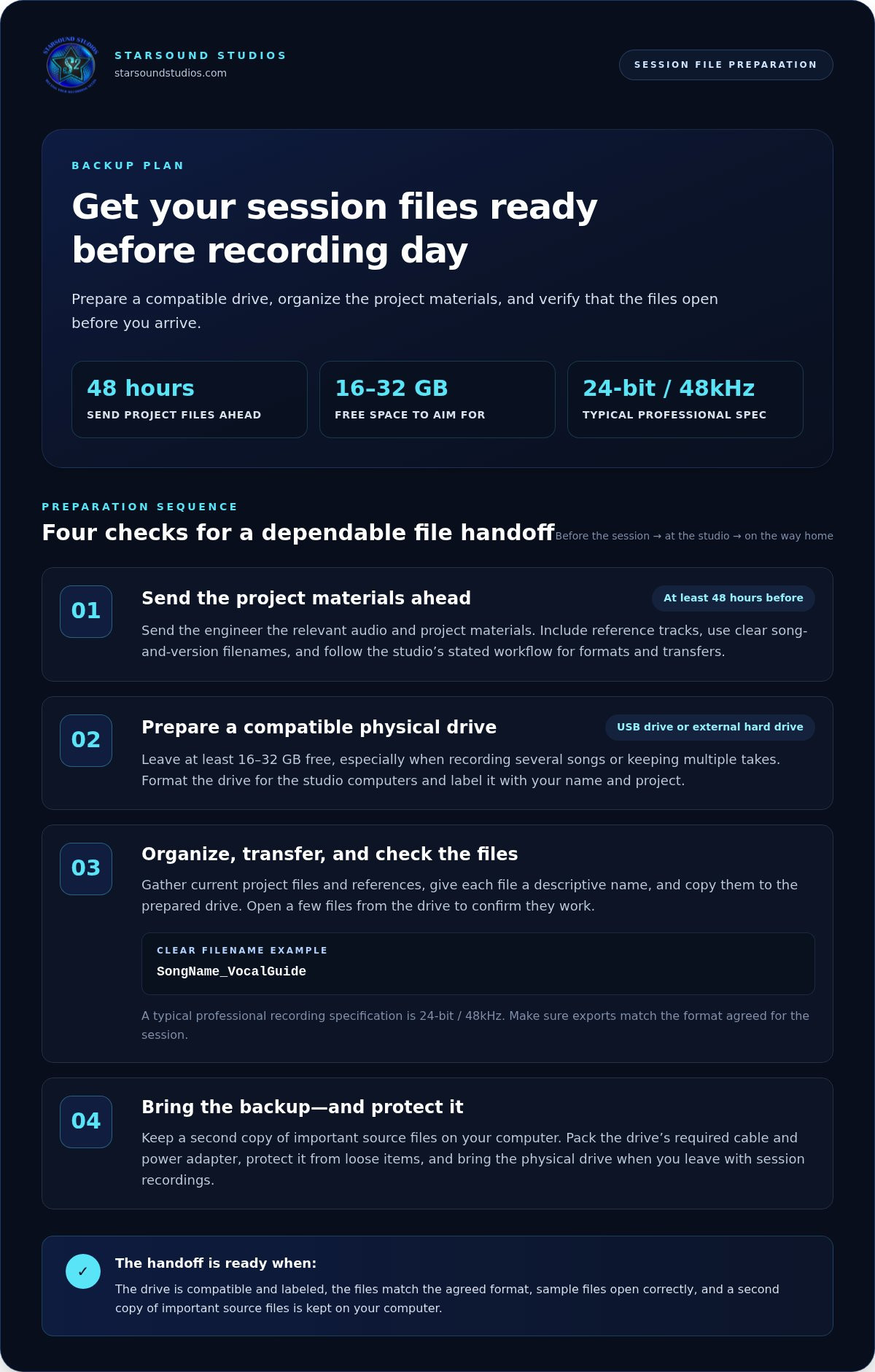 What to bring to a recording session