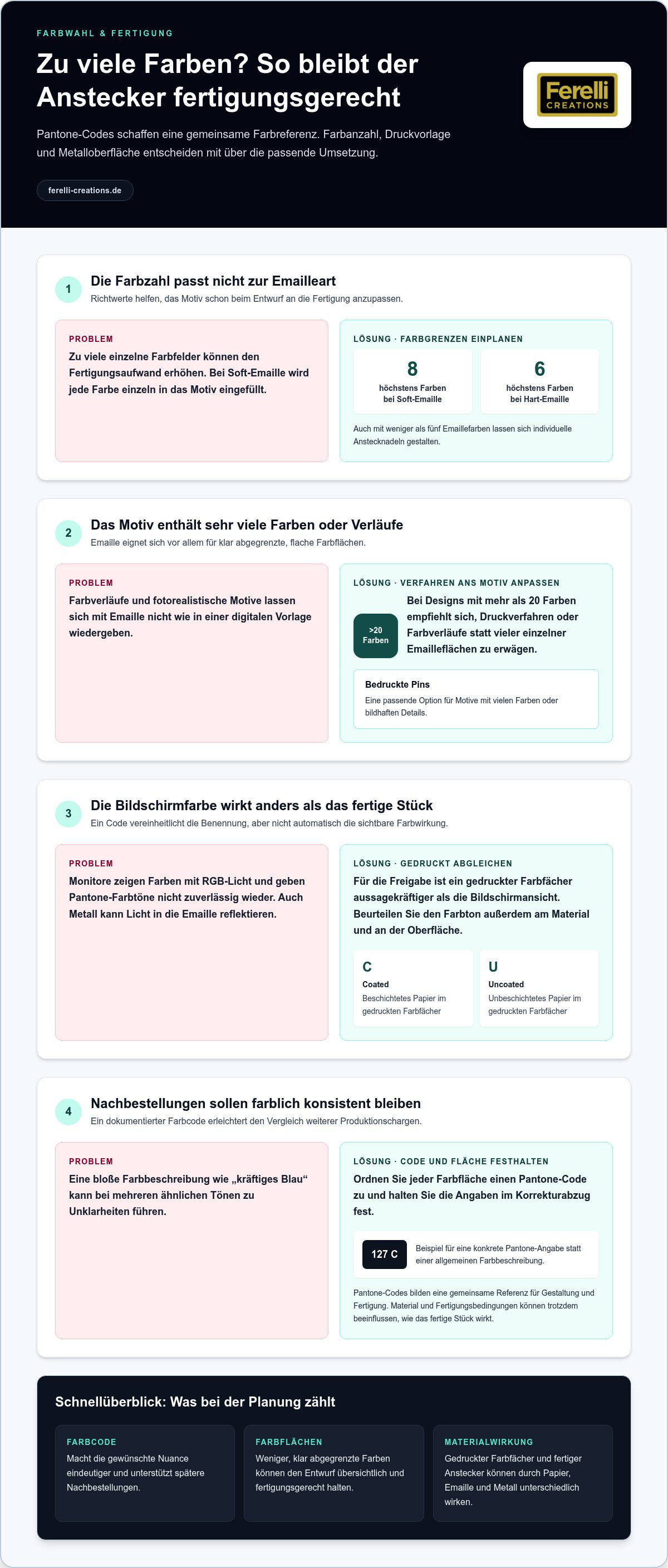 Pantone farben für emaille anstecker