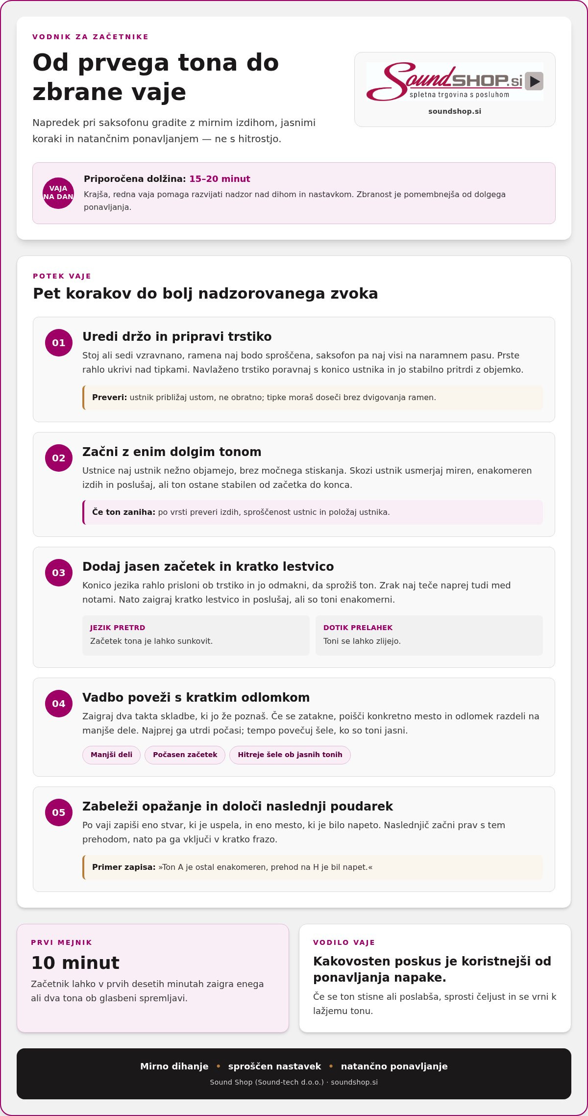 Pogoste napake začetnikov pri igranju saksofona