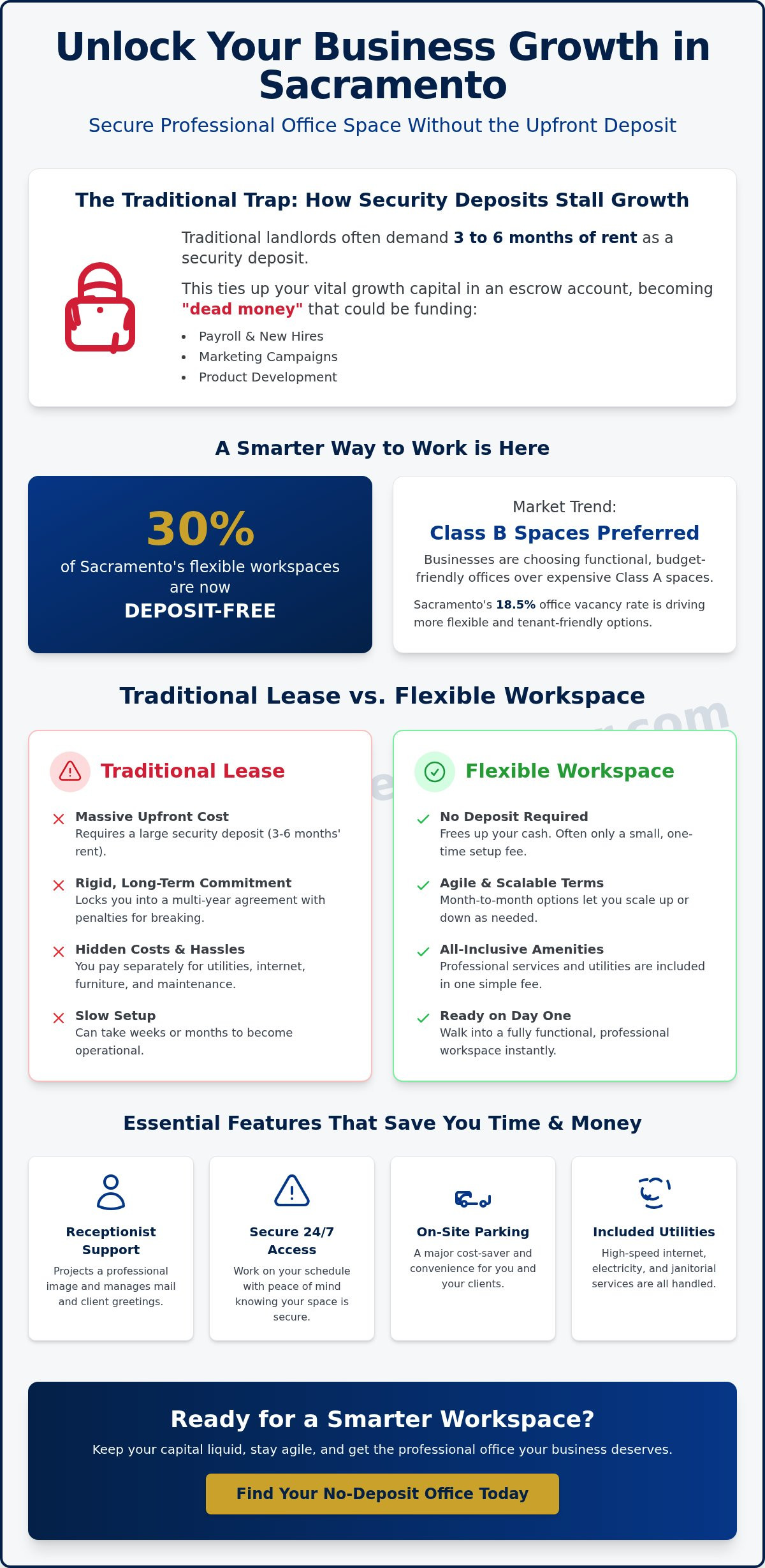 Office space no deposit Sacramento