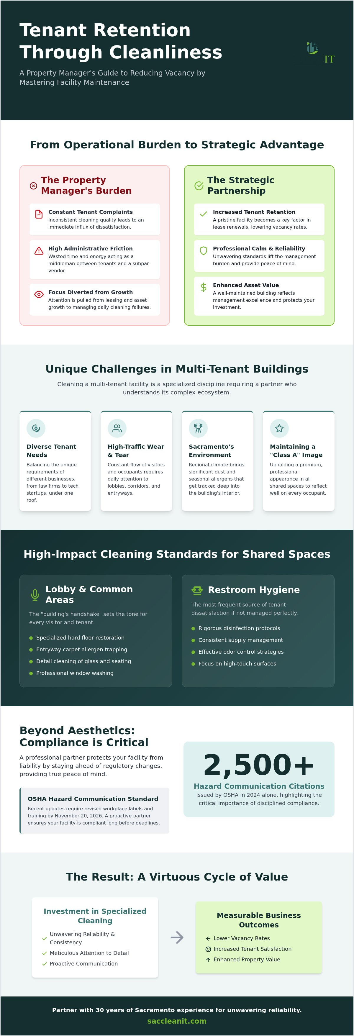 Multi-tenant building cleaning