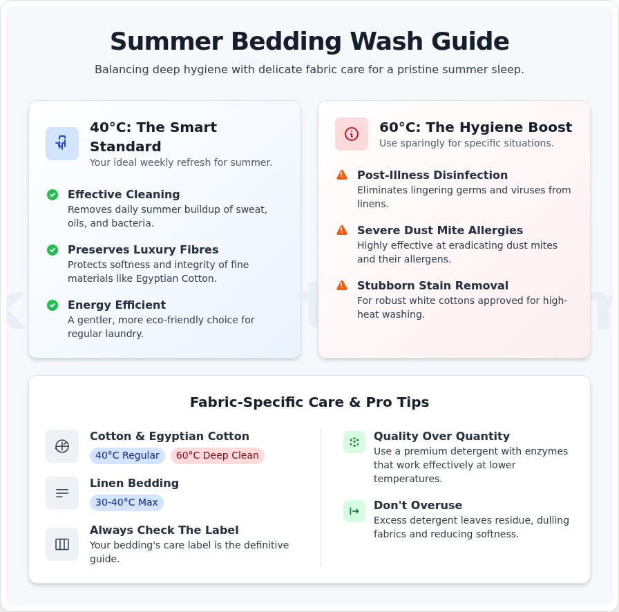 Bedding wash temperature summer