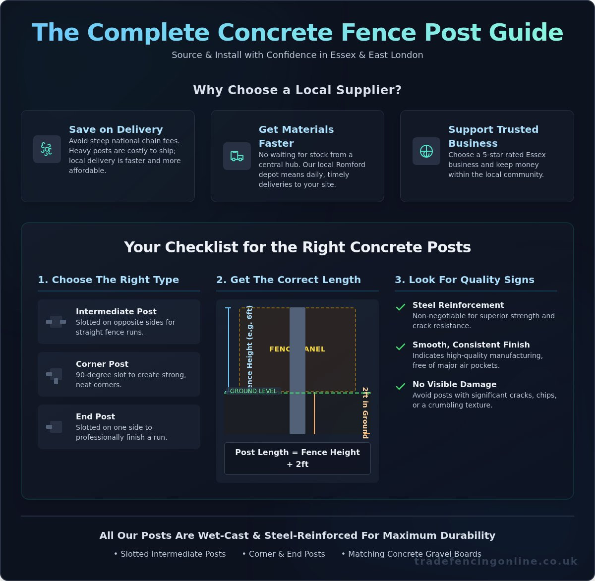 Concrete fence posts near me